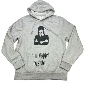 Make Market Wednesday Addams “I’m happy inside” Hoodie, M